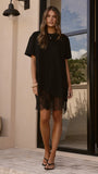 Avei Lace T Shirt Mini Dress Black