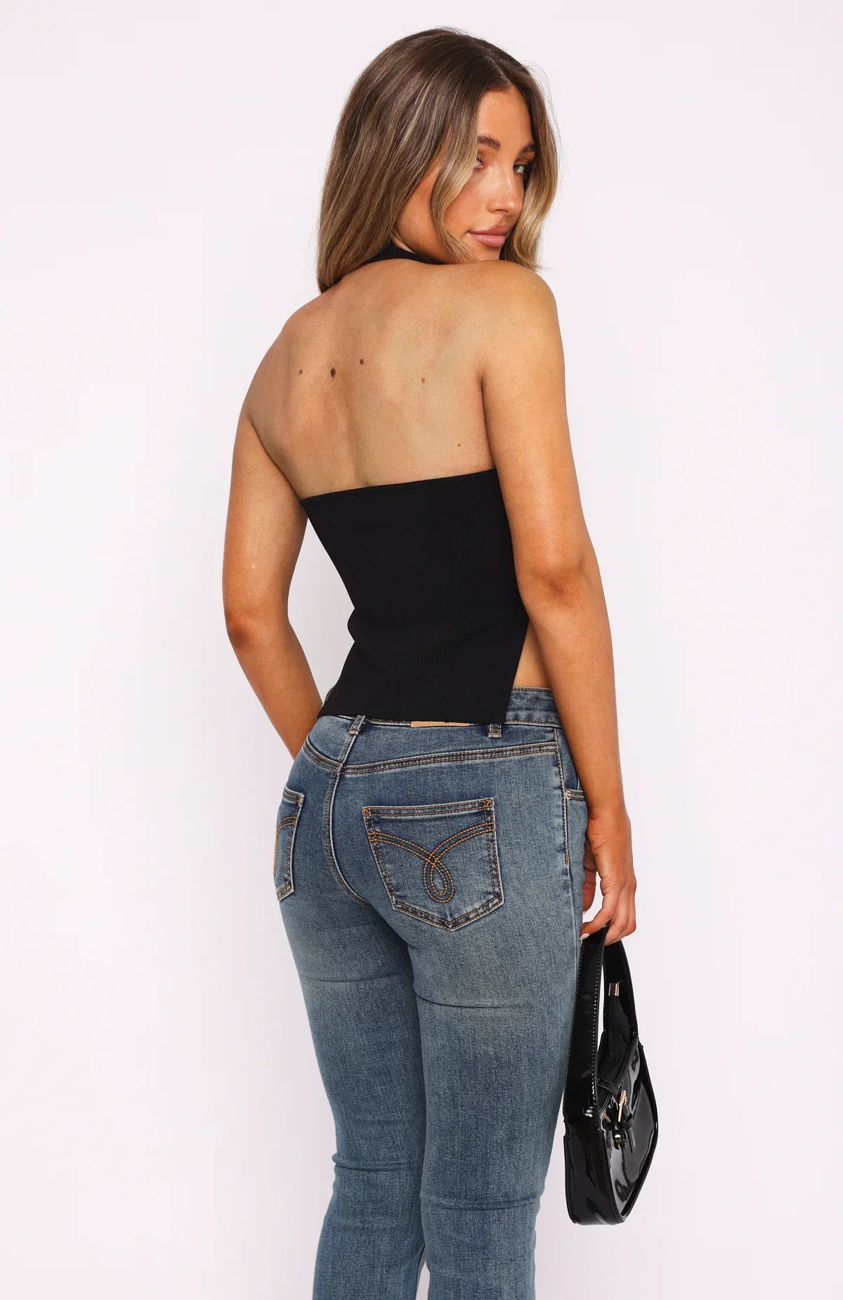 Youre On Your Own Halter Top Black