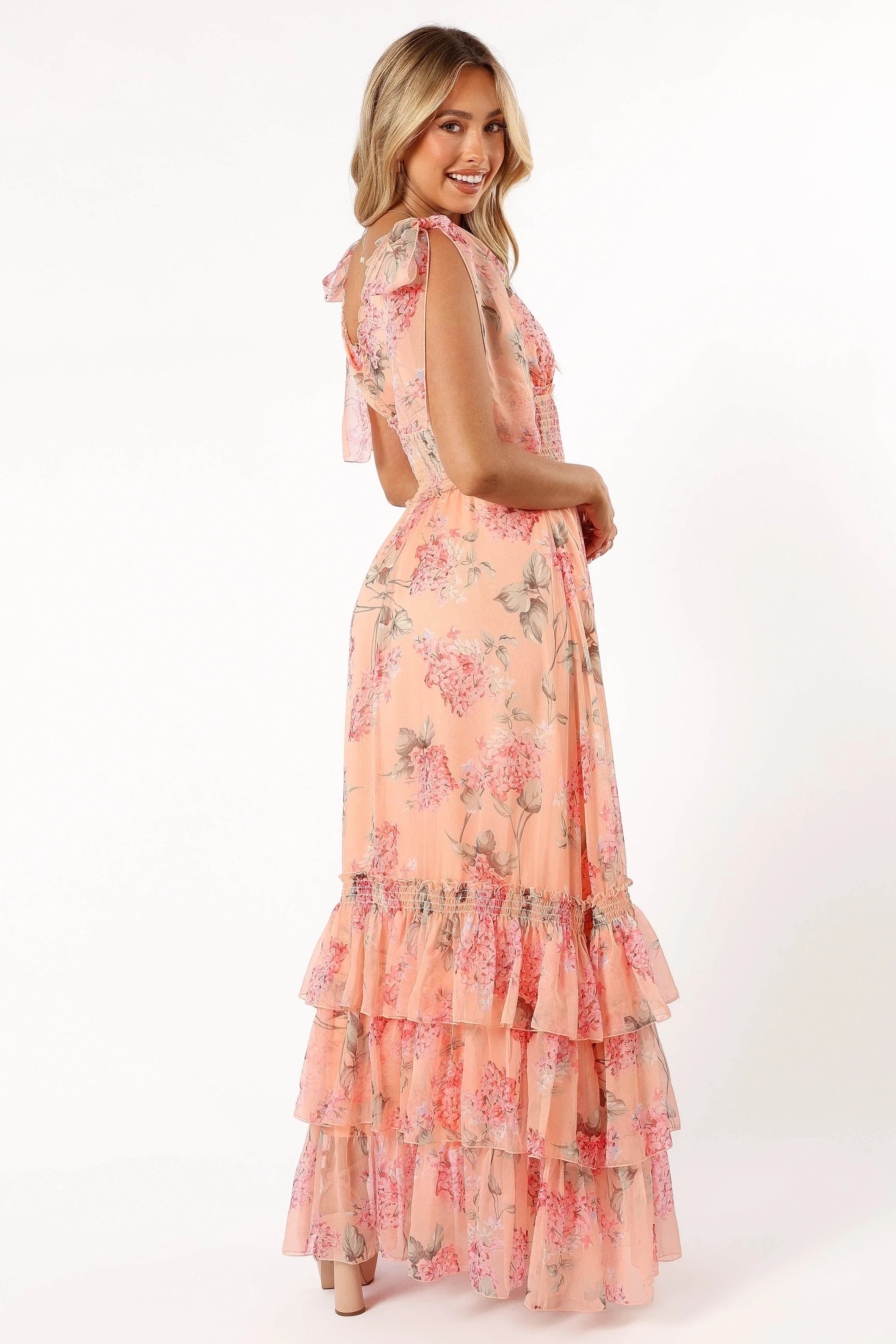 Fionna Maxi Dress Peach Floral