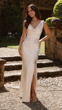 Iris Asymmetrical Maxi Dress Champagne