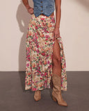 Honey Daze Tiered Floral Mesh Maxi Skirt