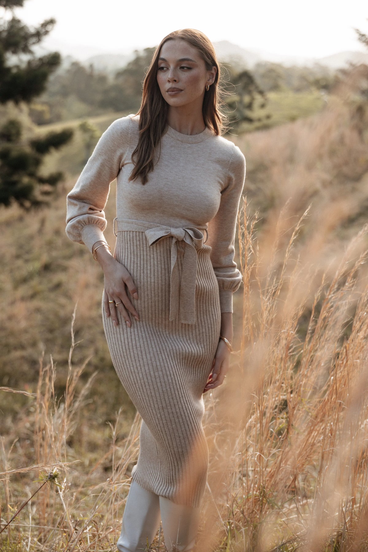 Helena Dress Beige