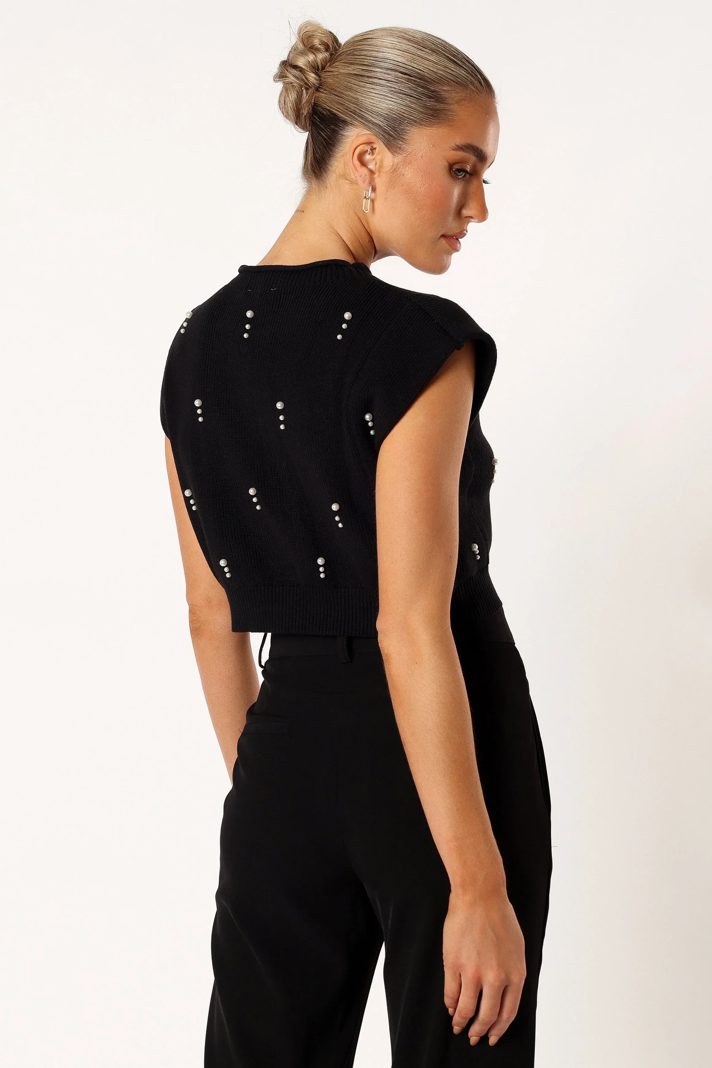 Malani Beaded Top Black