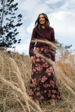 Vivie Midi Skirt Chocolate Floral