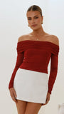 Isadora Off Shoulder Top Wine