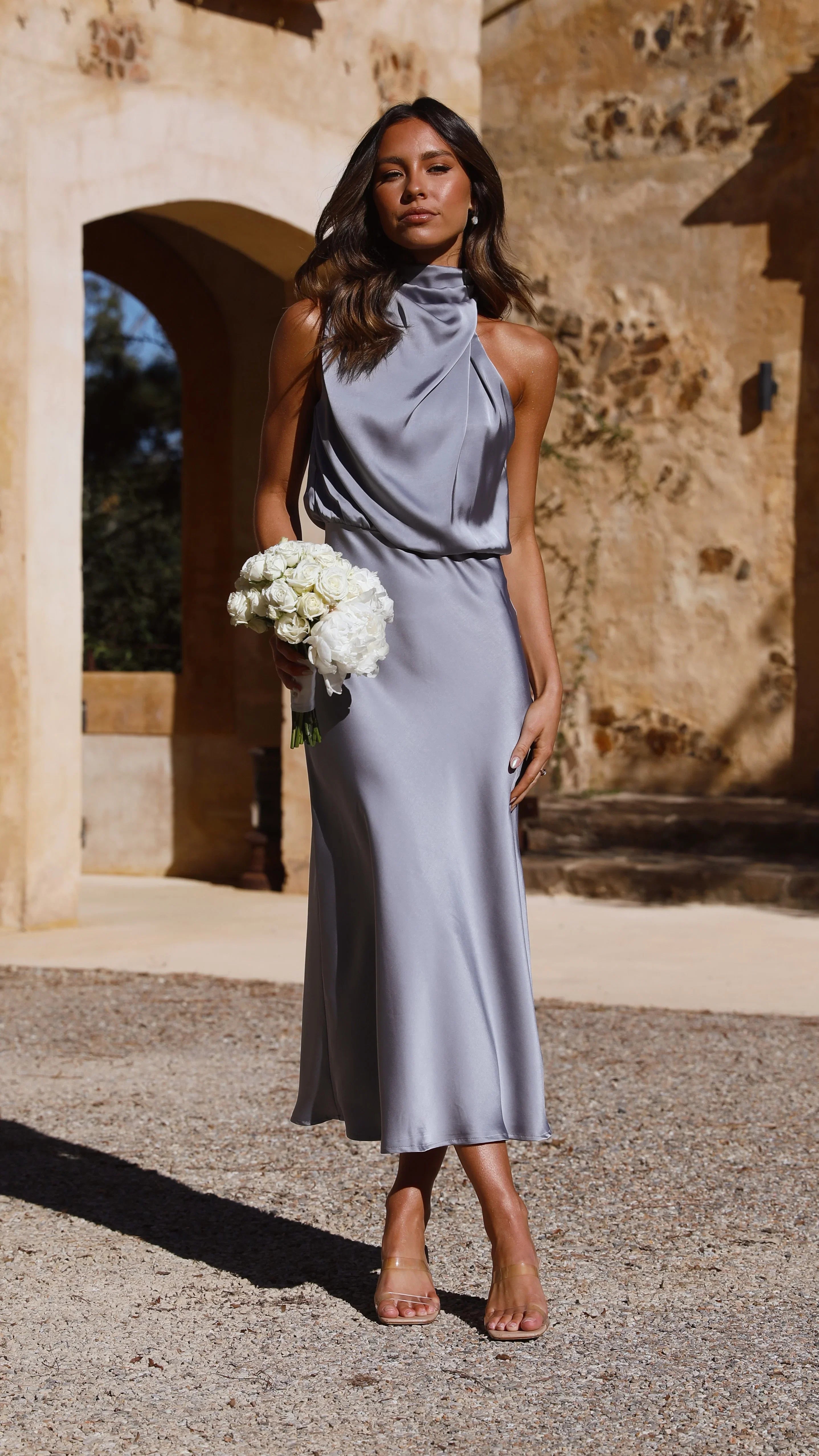 Esther Maxi Dress Steel Blue
