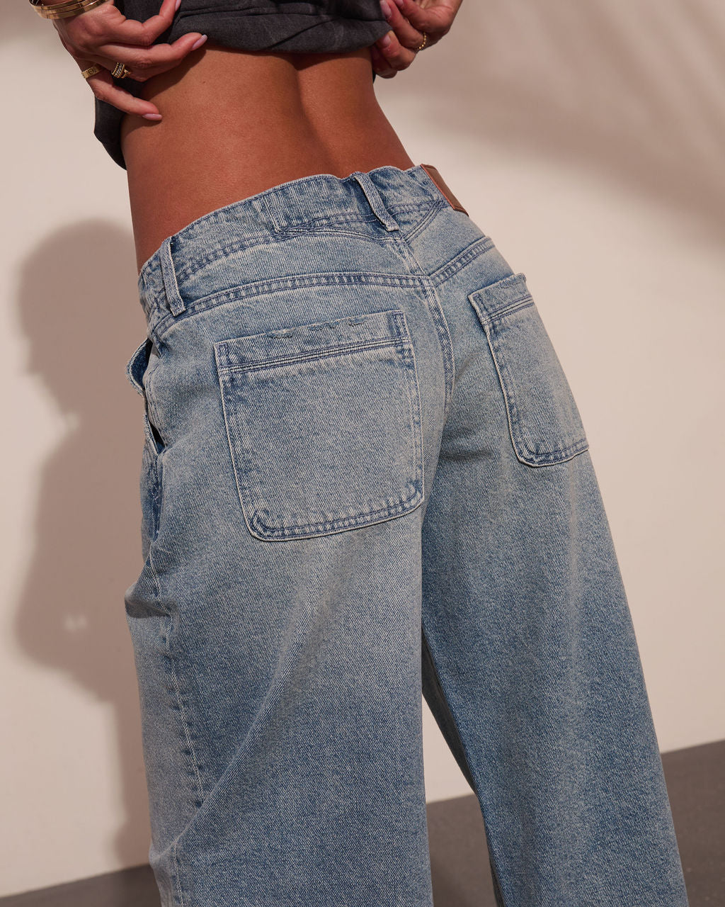 Emrie Rigid Mid Rise Barrel Leg Jeans
