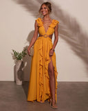 Carlita Ruffle Cutout Maxi Dress