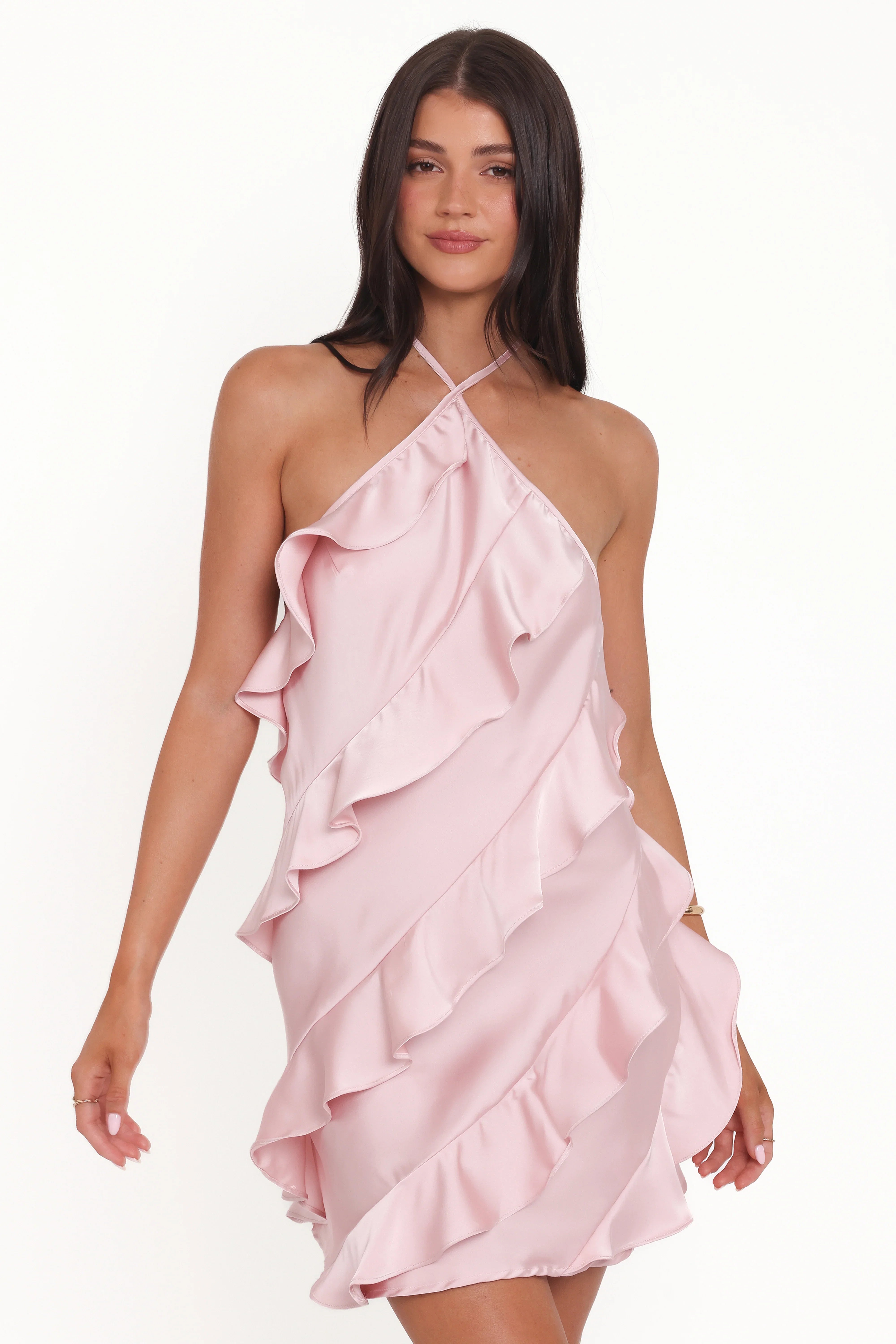 Valery Halterneck Mini Dress Pink