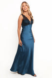 Cammy Maxi Slip Dress Blue Black