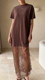 Adora T Shirt Maxi Dress Chocolate