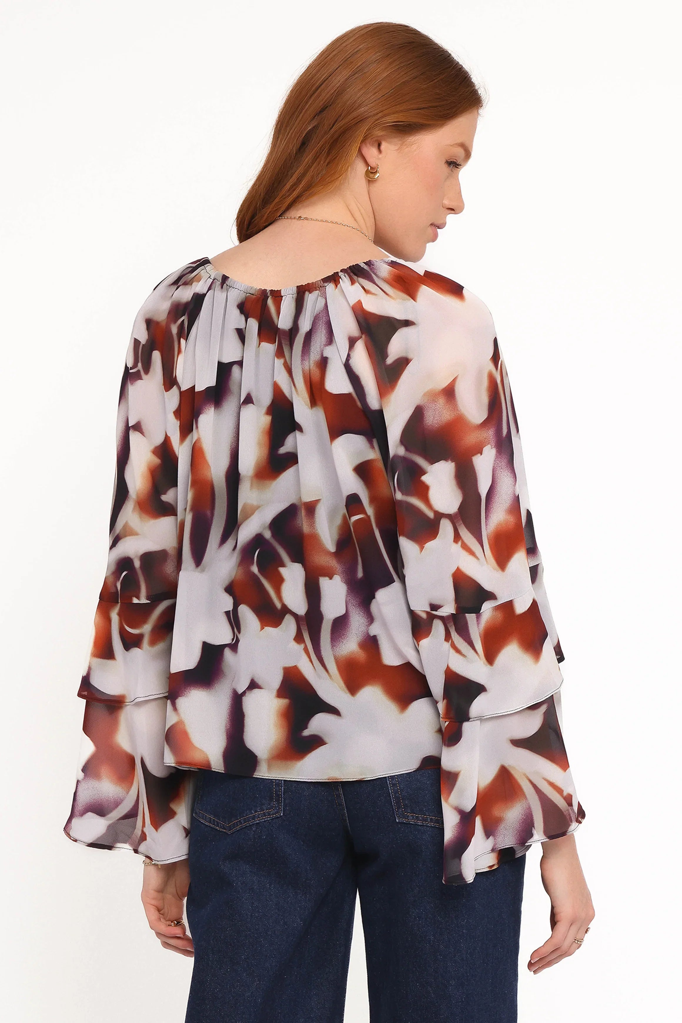 Elinor Top Blurred Floral