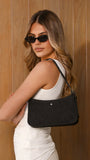 Lilu Shoulder Bag Black Suede