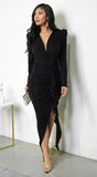 Azra Metallic Maxi Dress Black