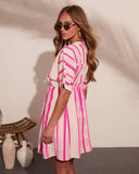 Limah Abstract Striped Kimino Mini Dress