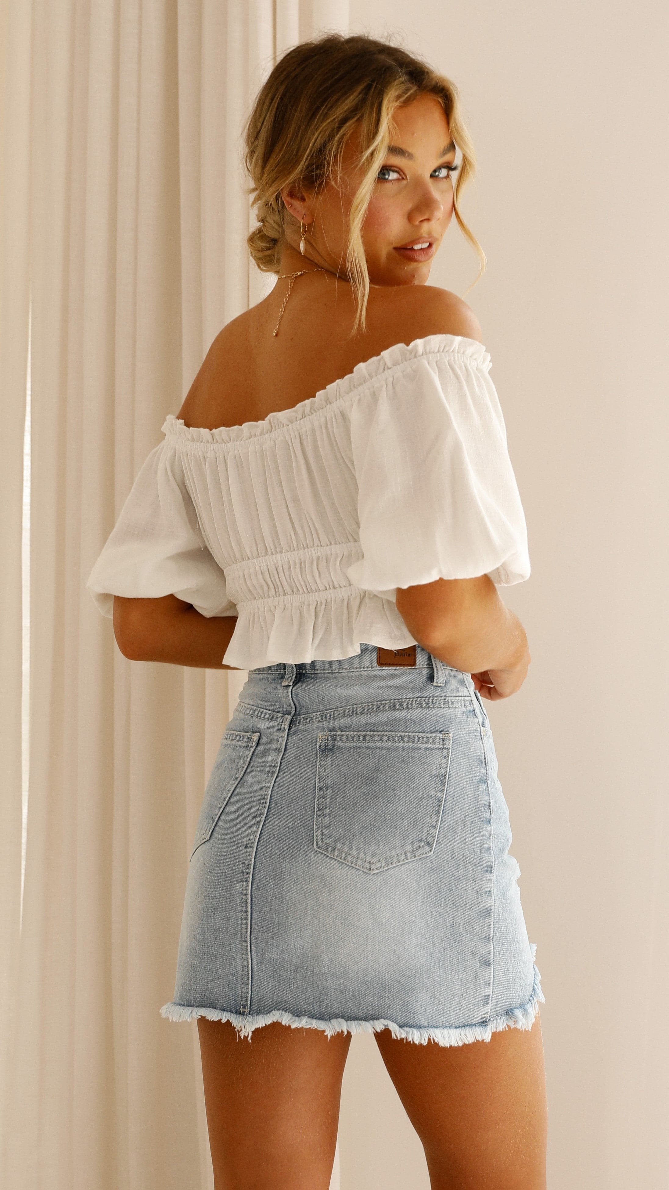 Tammy Mini Skirt Light Denim