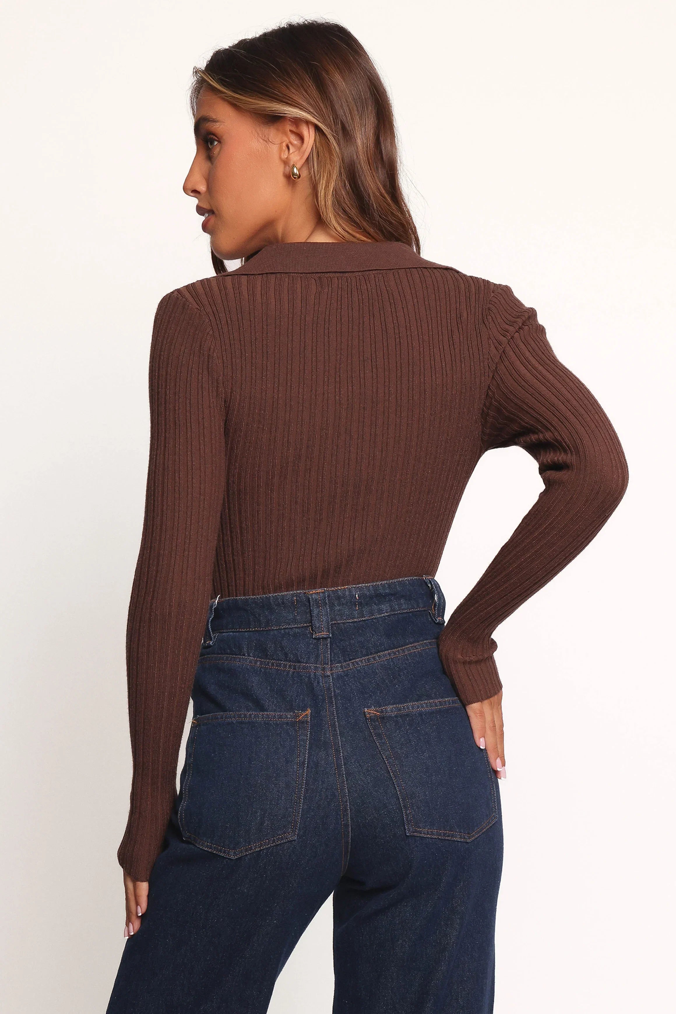 Emmerson Long Sleeve Knit Top Chocolate