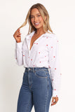 Cyra Heart Top White Red