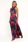 Freda Halter Skirt Set Navy Floral