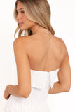 Blakely Strapless Top White Pinstripe