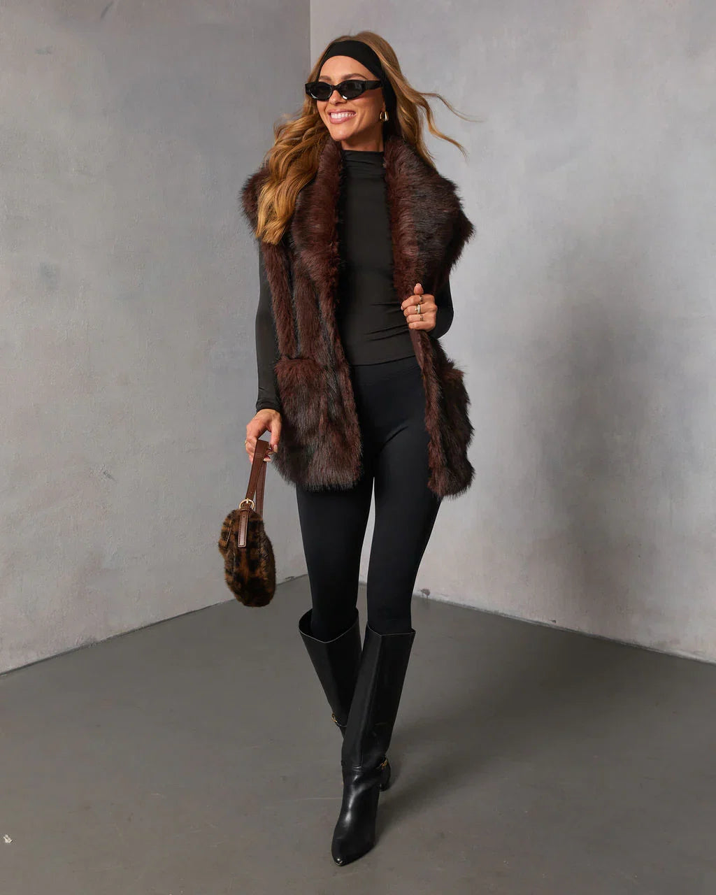 Frosted Berry Faux Fur Vest