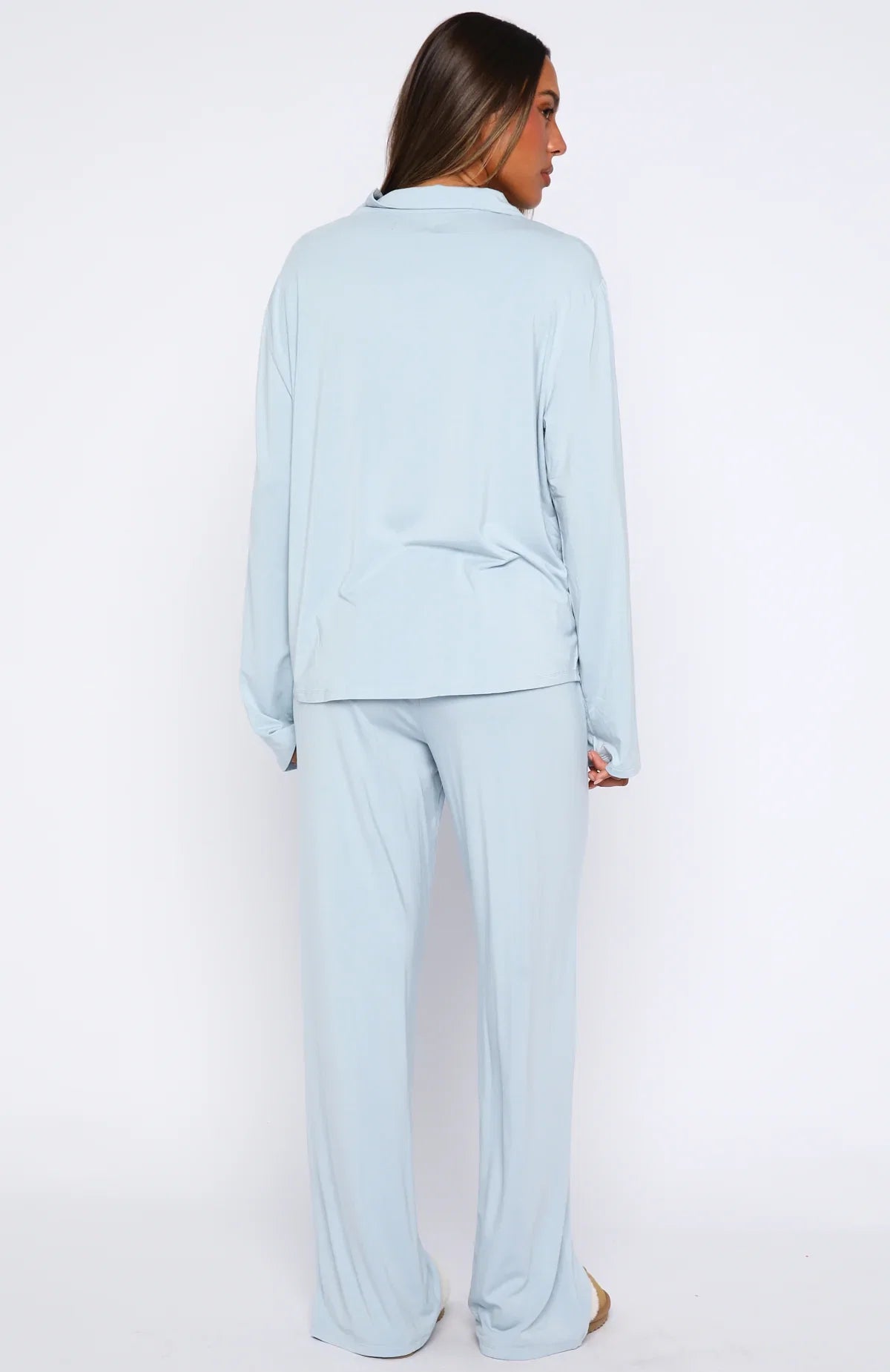 Pillow Talk Long Sleeve Pyjama Set Dusty Blue