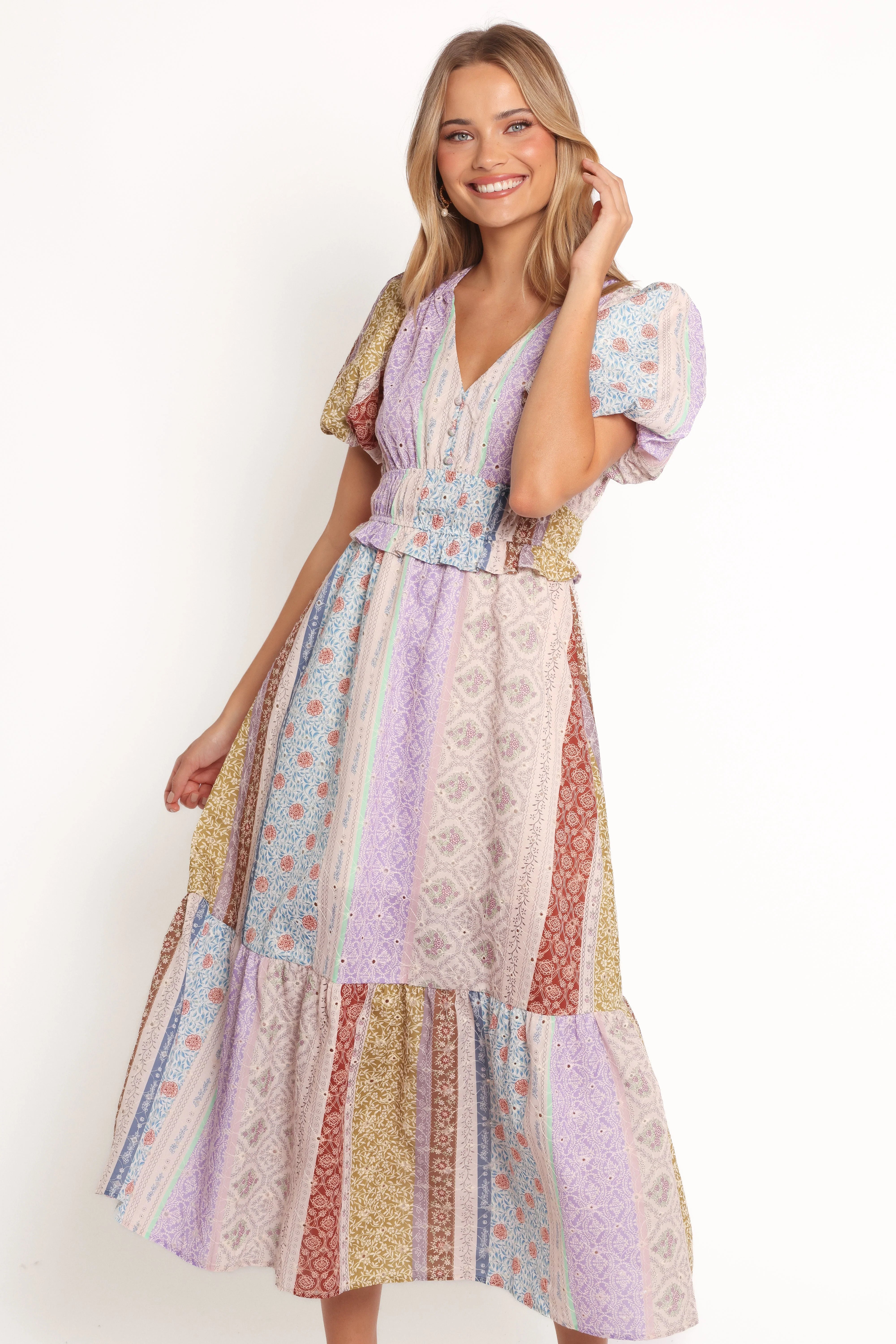 Verona Patchwork Midi Dress Botanic Multi