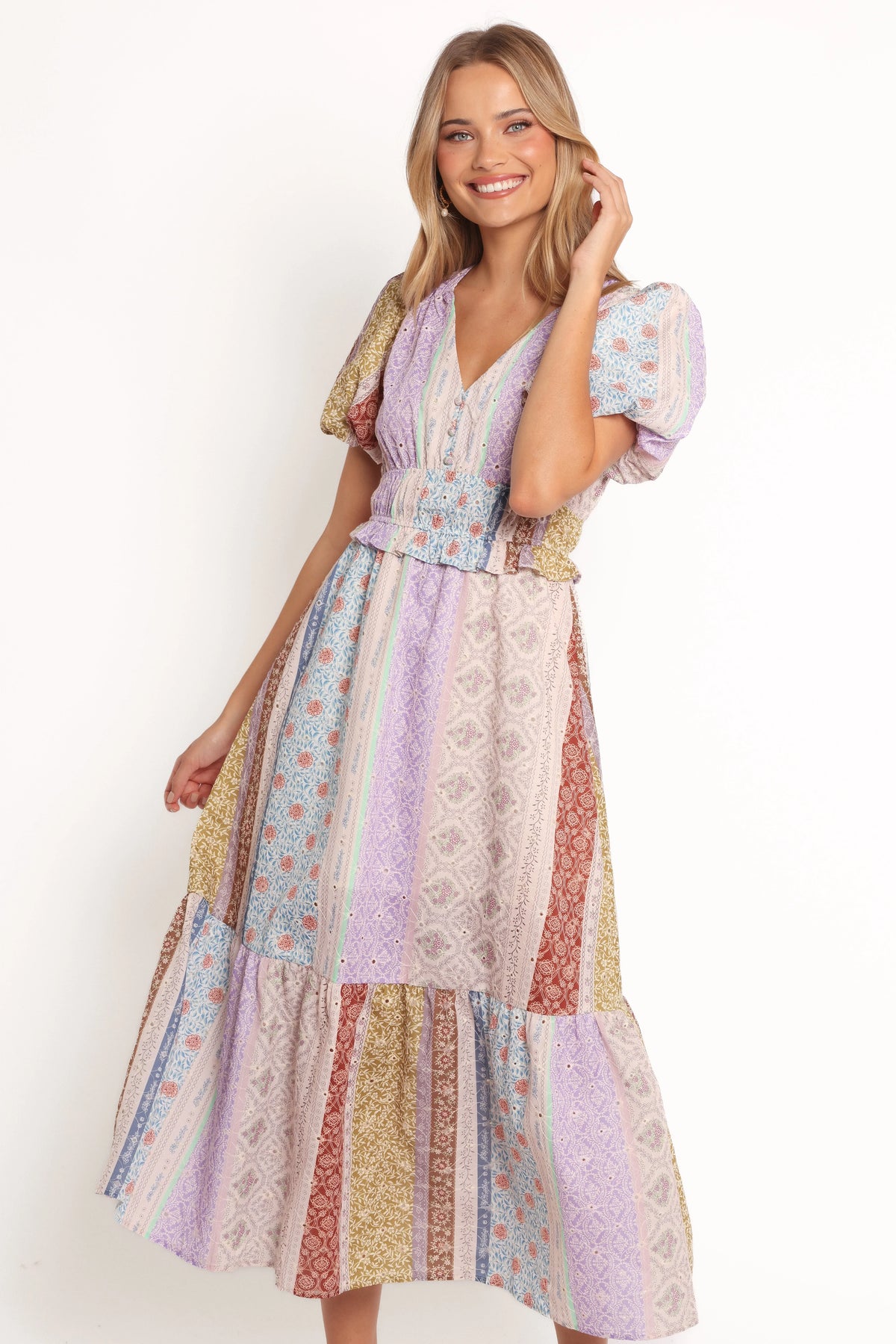 Verona Patchwork Midi Dress Botanic Multi