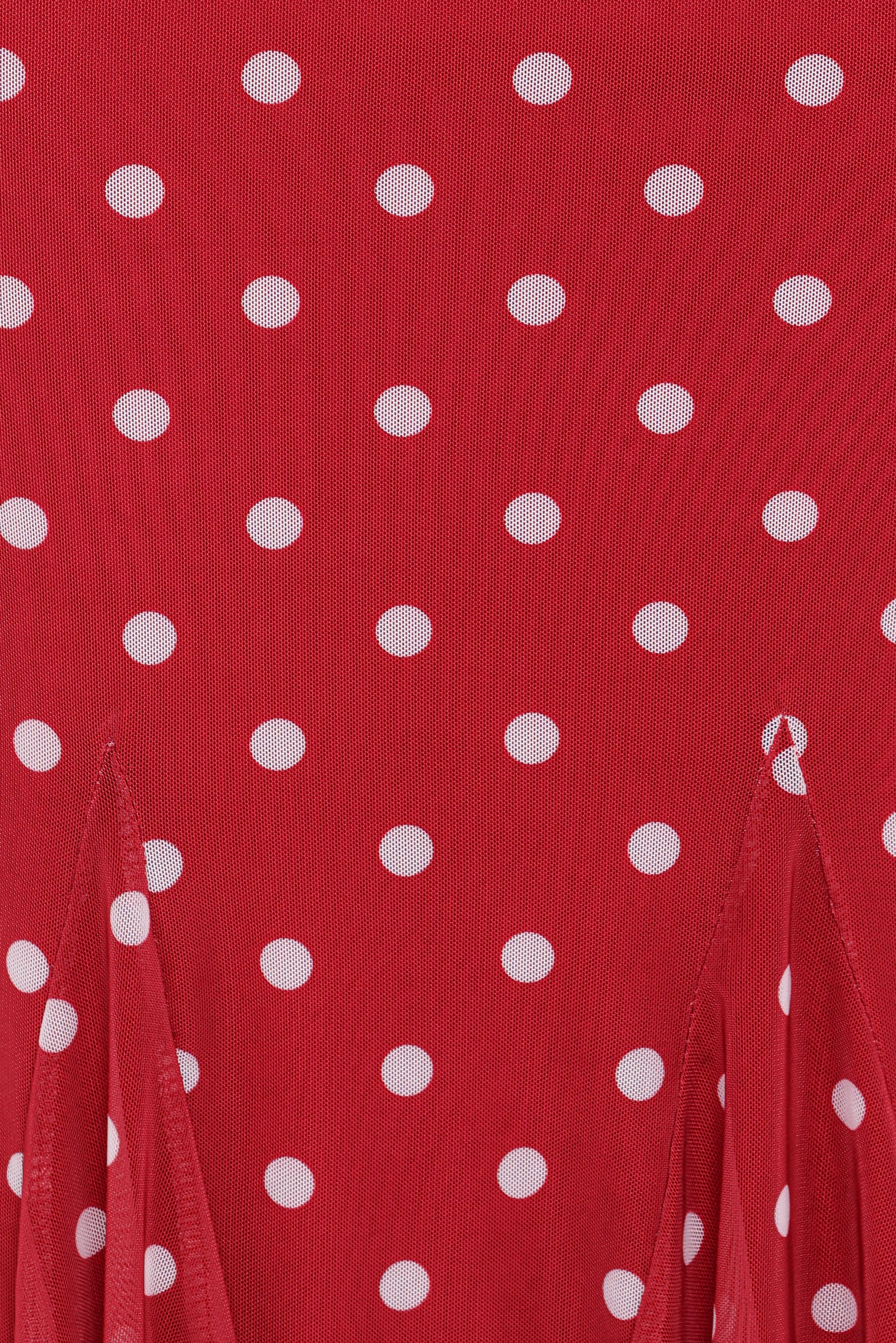 Tullia Mesh Midi Skirt Red Polka Dot