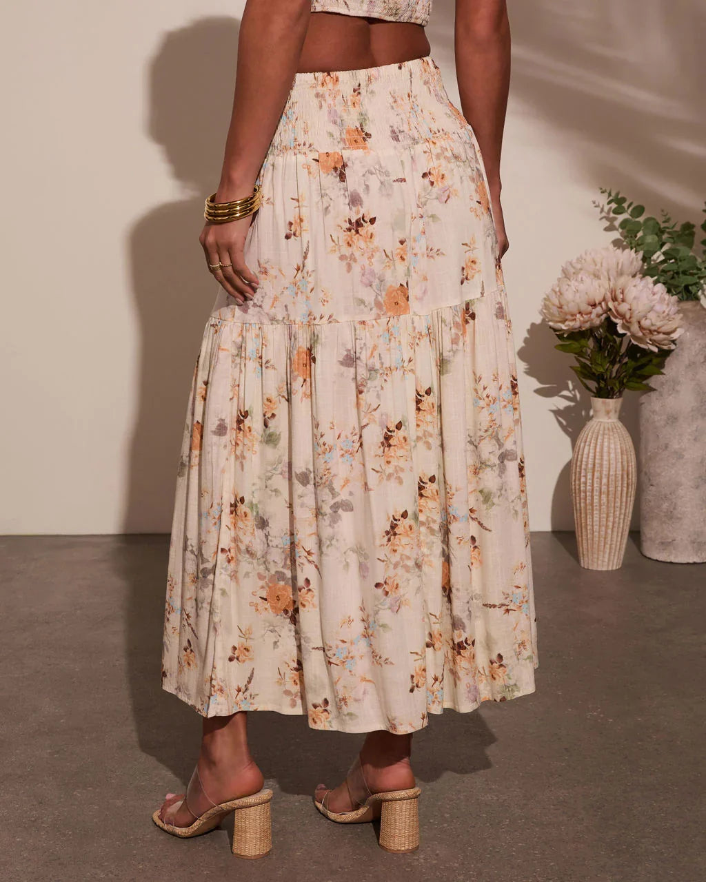 Sightseer Tiered Floral Maxi Skirt