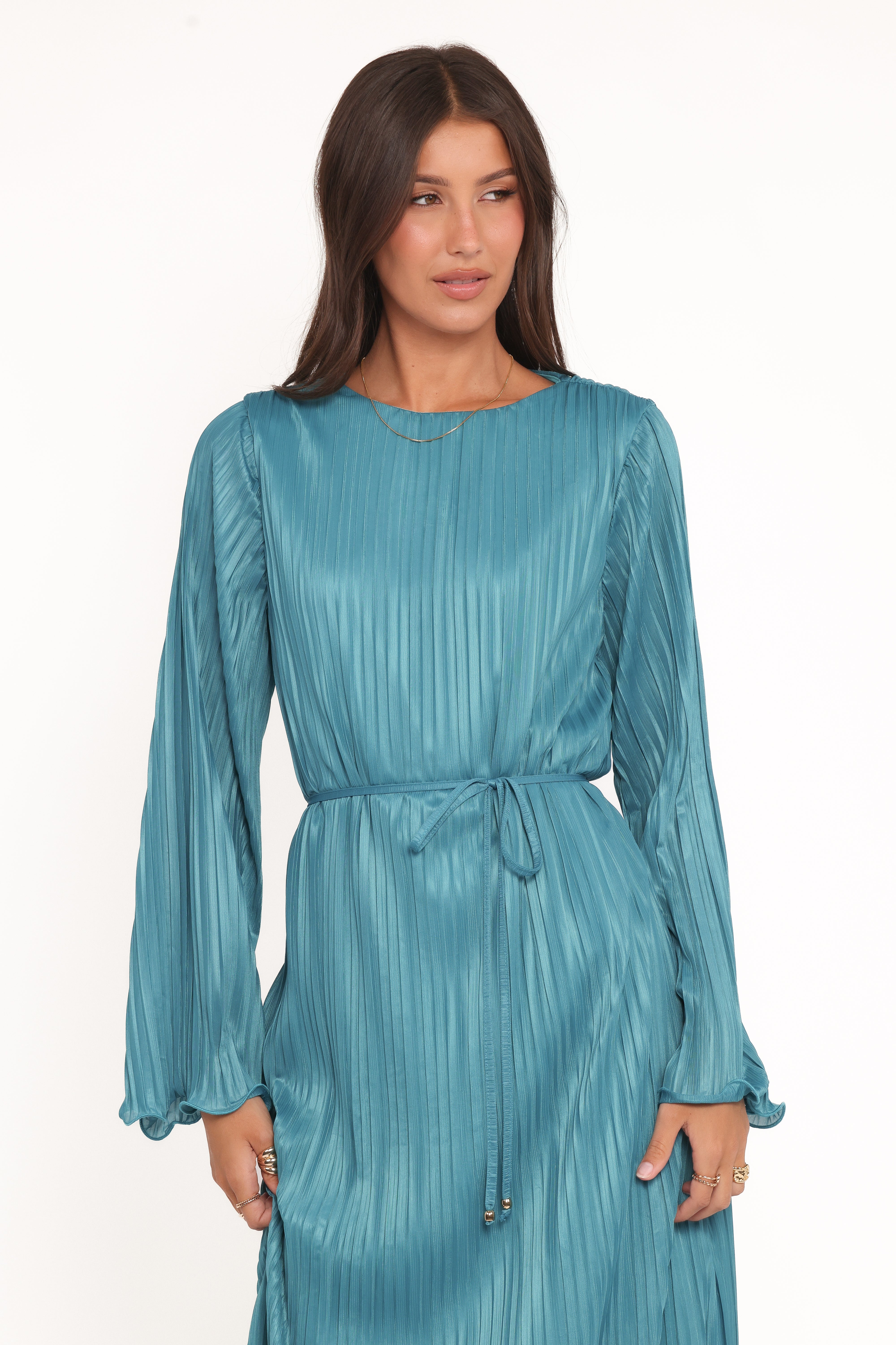 Armena Long Sleeve Maxi Dress Teal