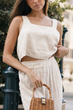 Eleanor Cropped Top Beige
