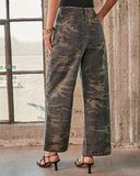 Polished Combat Rigid Straight Leg Camo Print Jeans