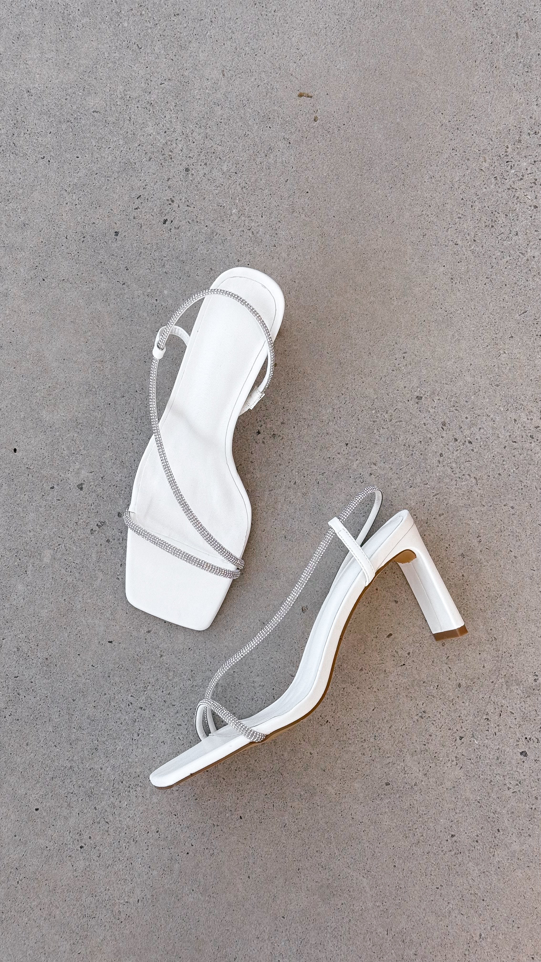Kaye Heels White Diamante