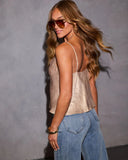 Dim The Lights Metallic Cowl Tank