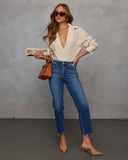 Rona Super Stretch High Rise Straight Leg Cropped Jeans