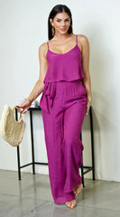 Rya Cami Layered Jumpsuit Purple