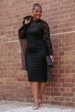 Davina Long Sleeve Midi Dress Black