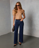Zadig Leather Puff Sleeve Top