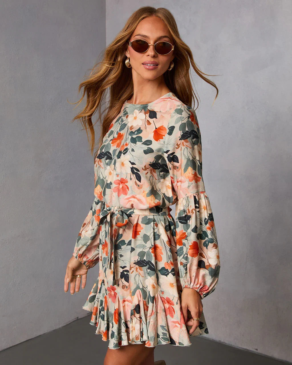 Auburn Waist Tie Mini Dress