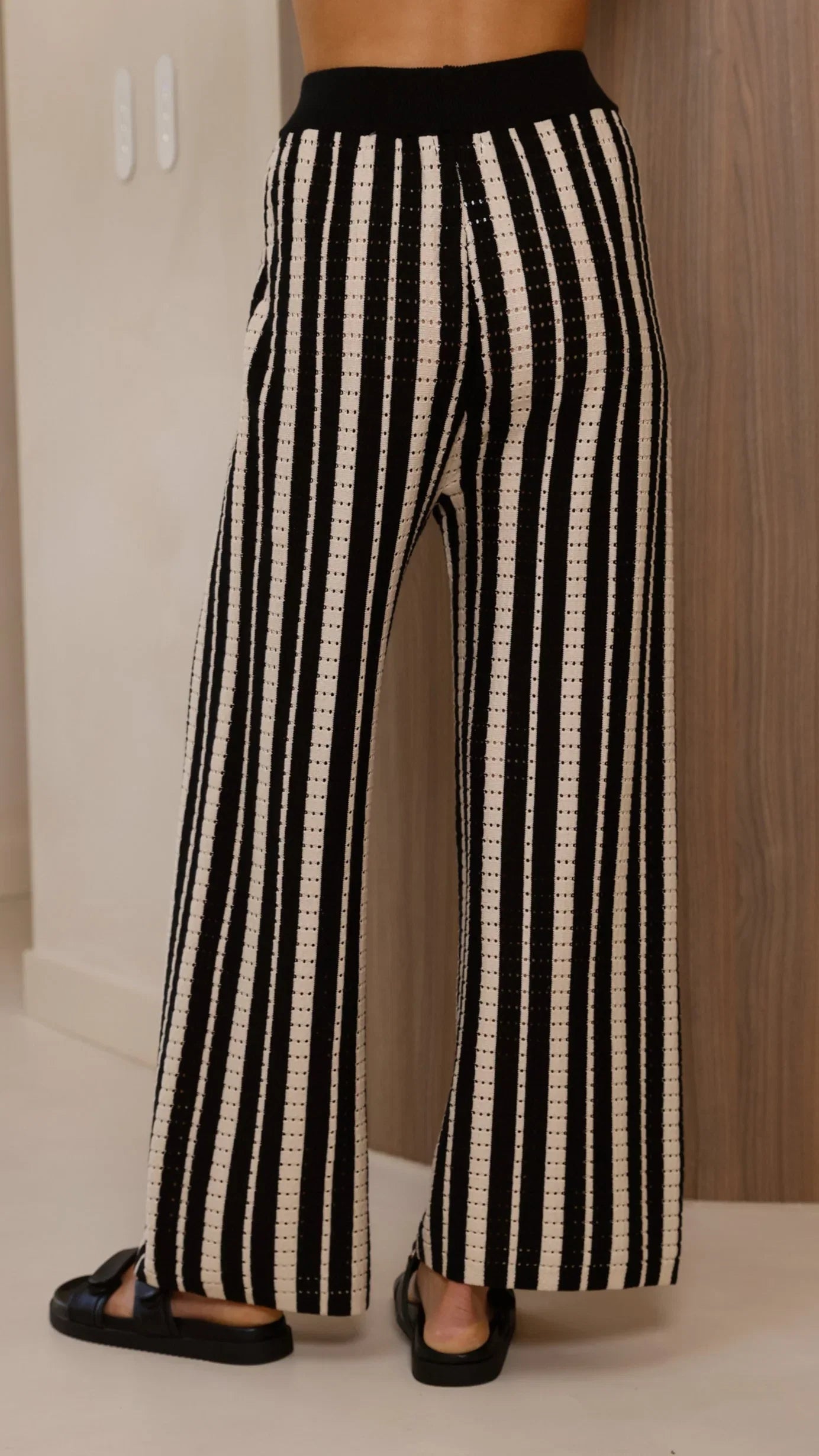 Layla Knit Wide Leg Pants Black