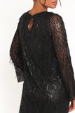 Serena Sequin Mini Dress Black