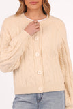 Nika Cable Knit Cardigan Taupe