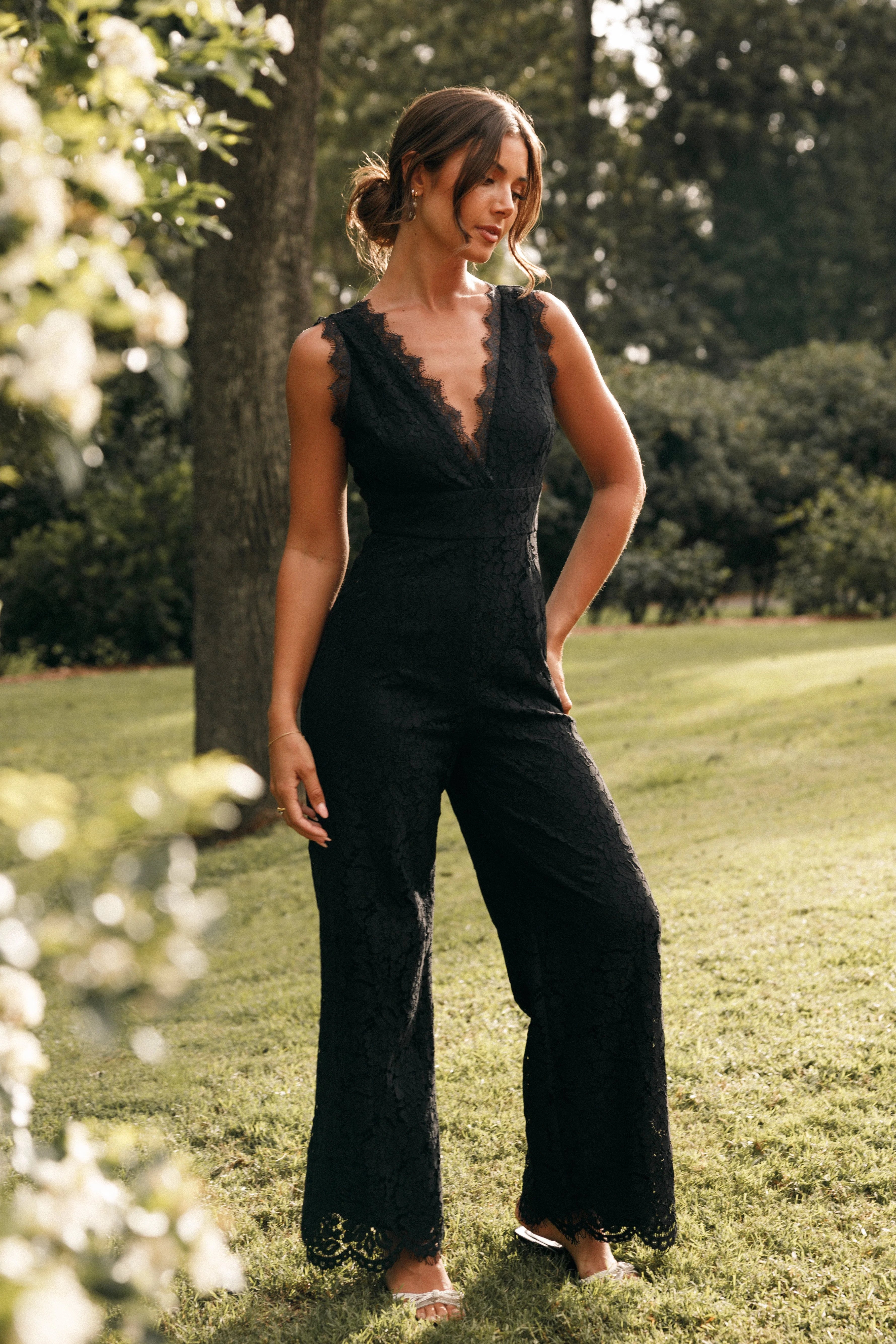 Eloise Lace Jumpsuit Black