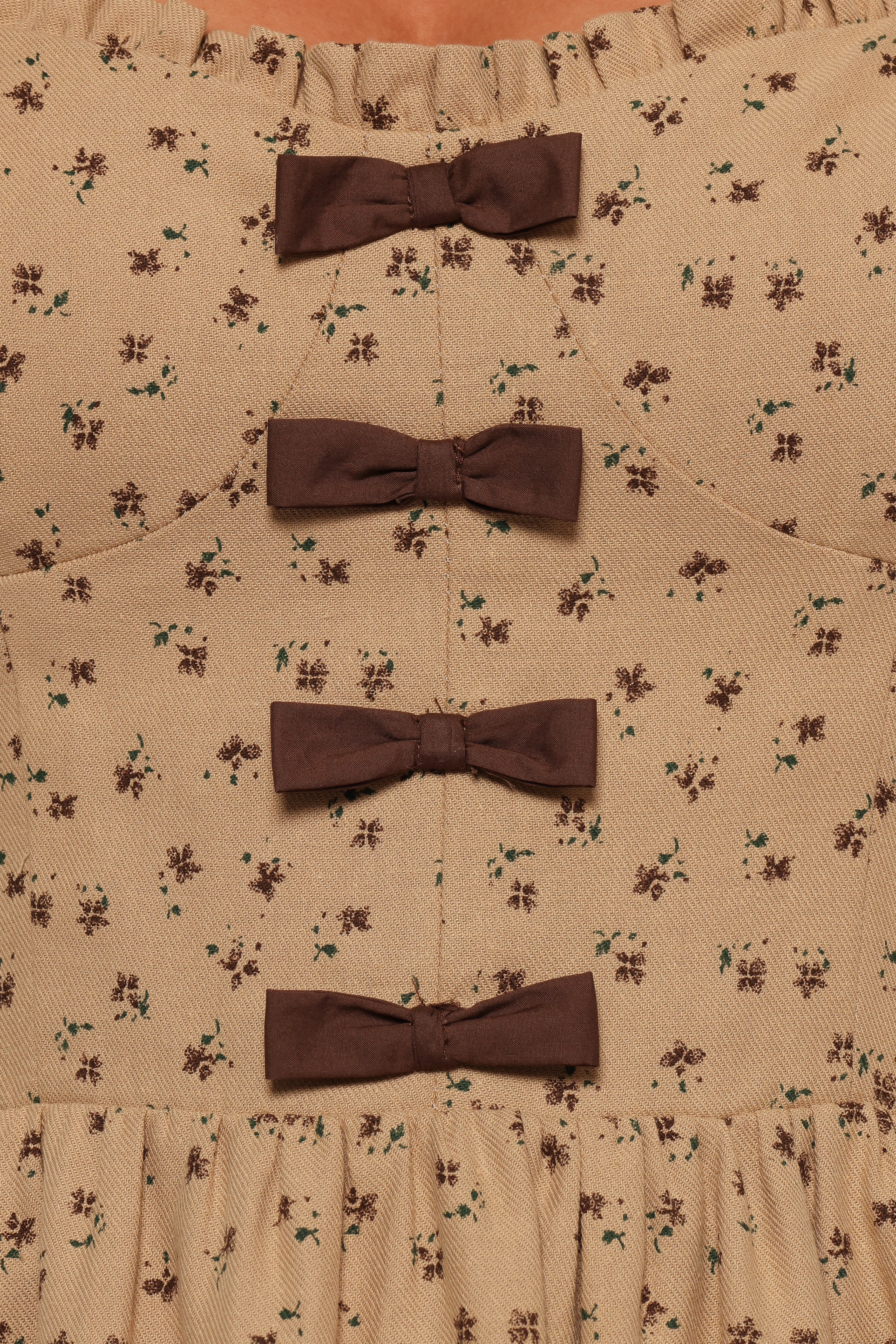 Robbins Midi Dress Beige Brown