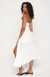 Living The Glam Life Strapless Midi Dress White