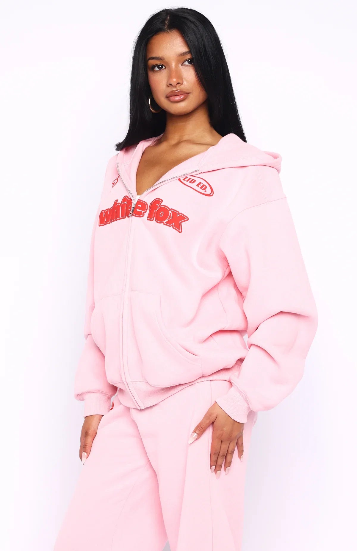 Ready To Go Zip Front Hoodie Pink