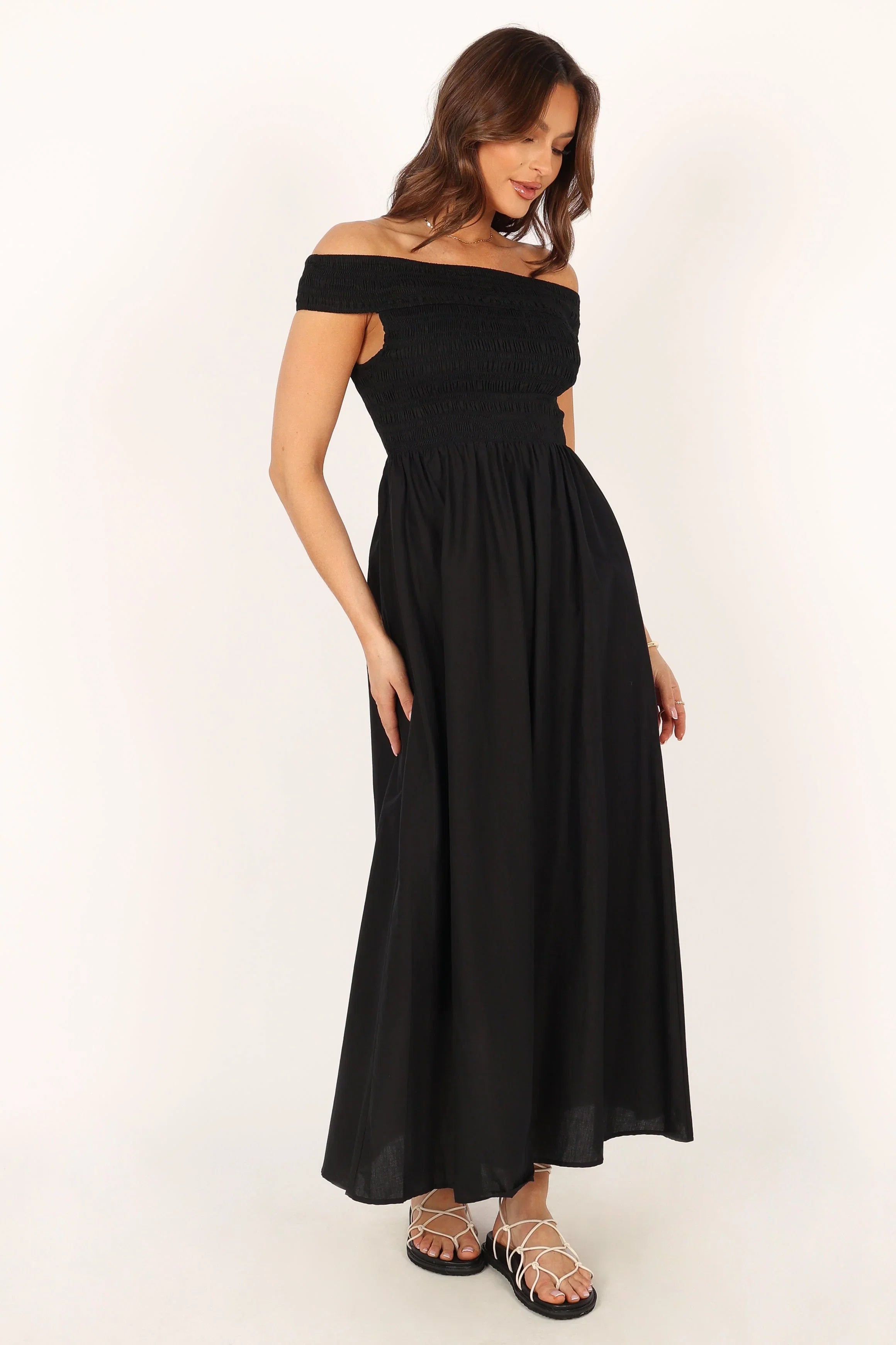 Tessa Off Shoulder Maxi Dress Black