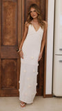 Sancha Flower Knit Maxi Dress Beige