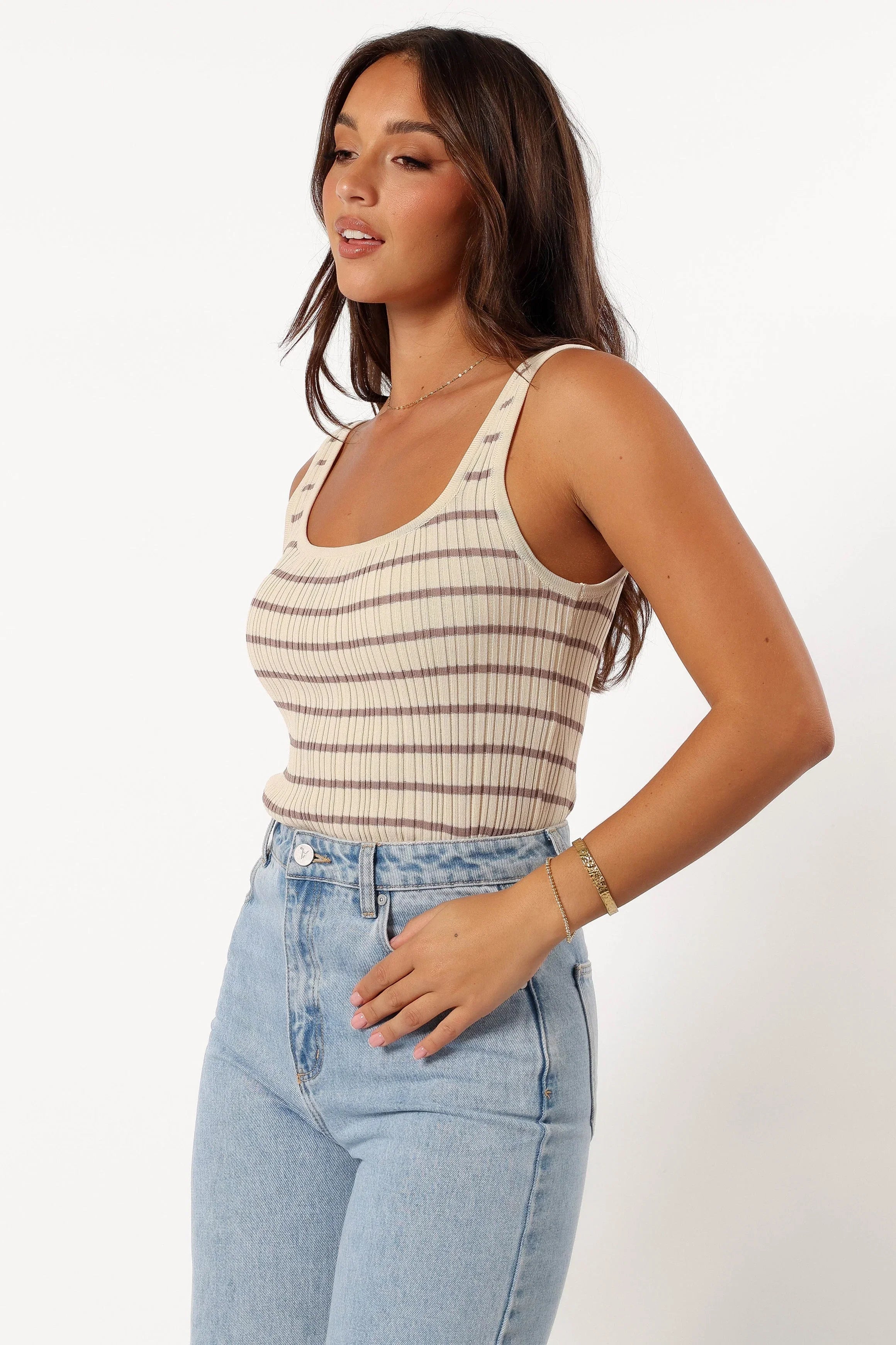 Milla Knit Top Cream Mocha